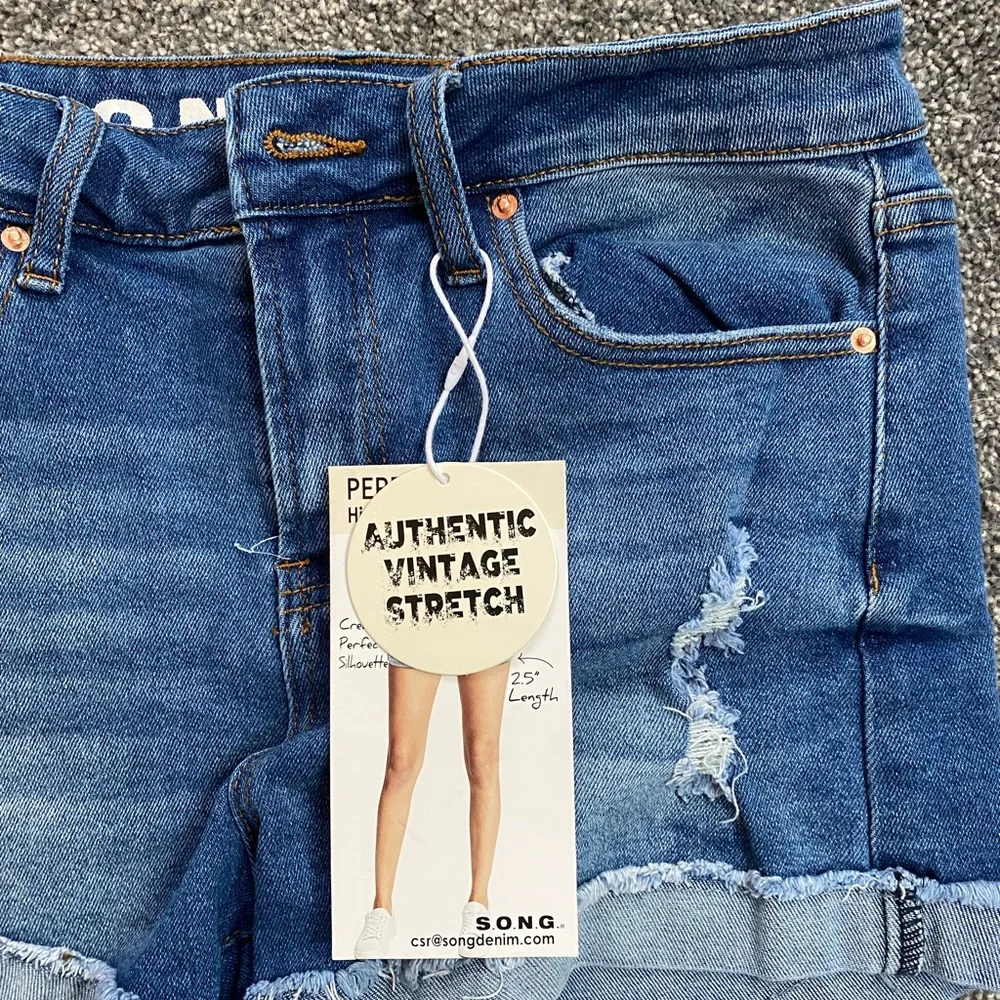 High Rise Jean Shorts - Picture 4 of 11